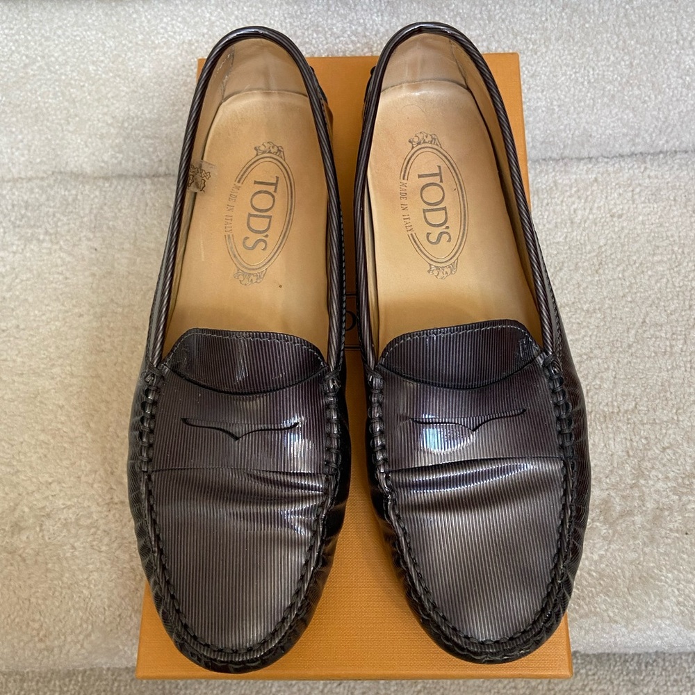 Tod's Brown Leather Moccasin Driving Penny Loafers